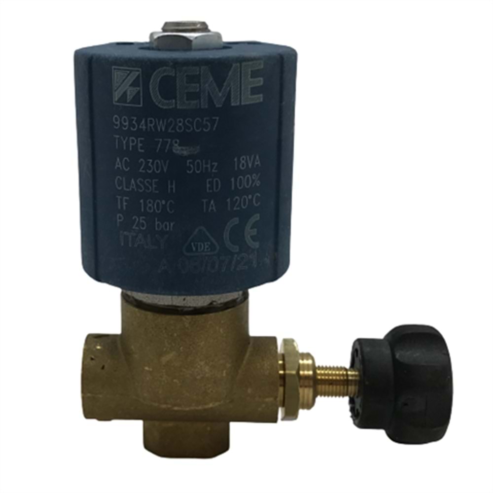 Ütü Solenoid Valf 1/4 (2 Yollu-Ayarlı-Büyük Soketli) / 9934