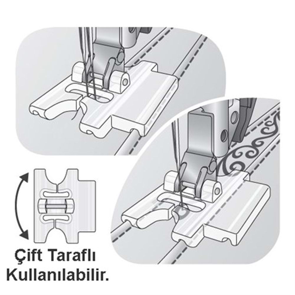 Ev Tipi Aile Dikiş Makinesi Çift Taraflı Plastik Nervür Ayak 9Mm / 036 944