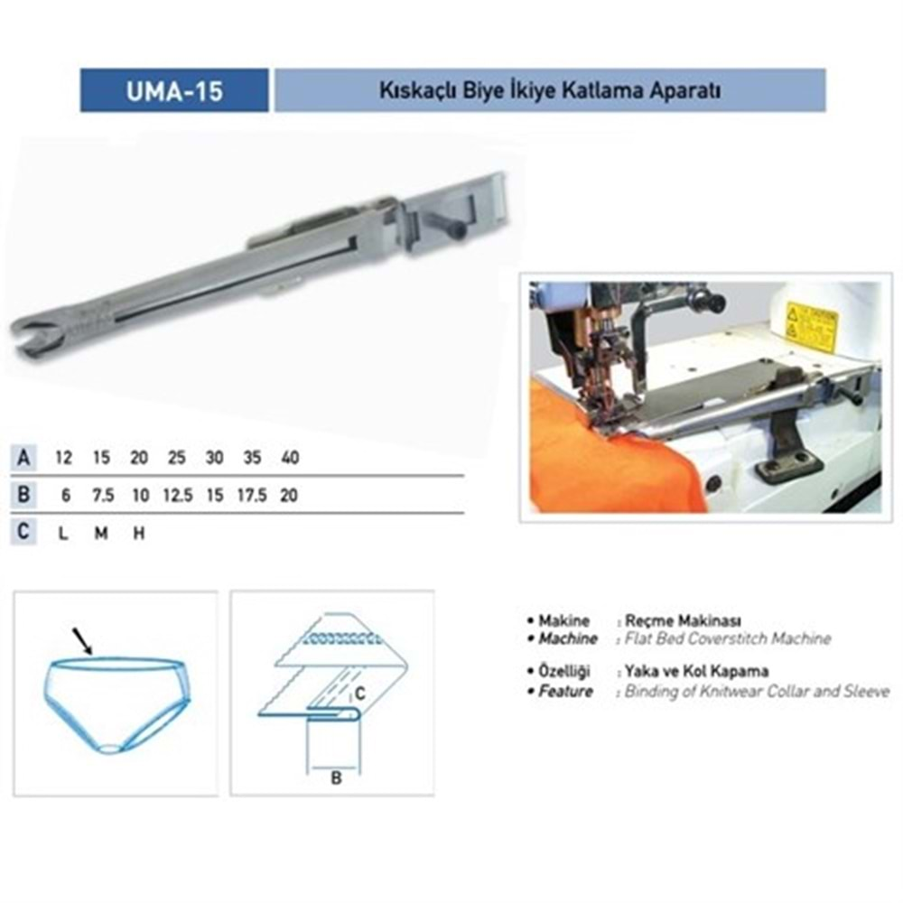 Bant Reçme İkiye Katlama Apara 18X9mm / UMA-15