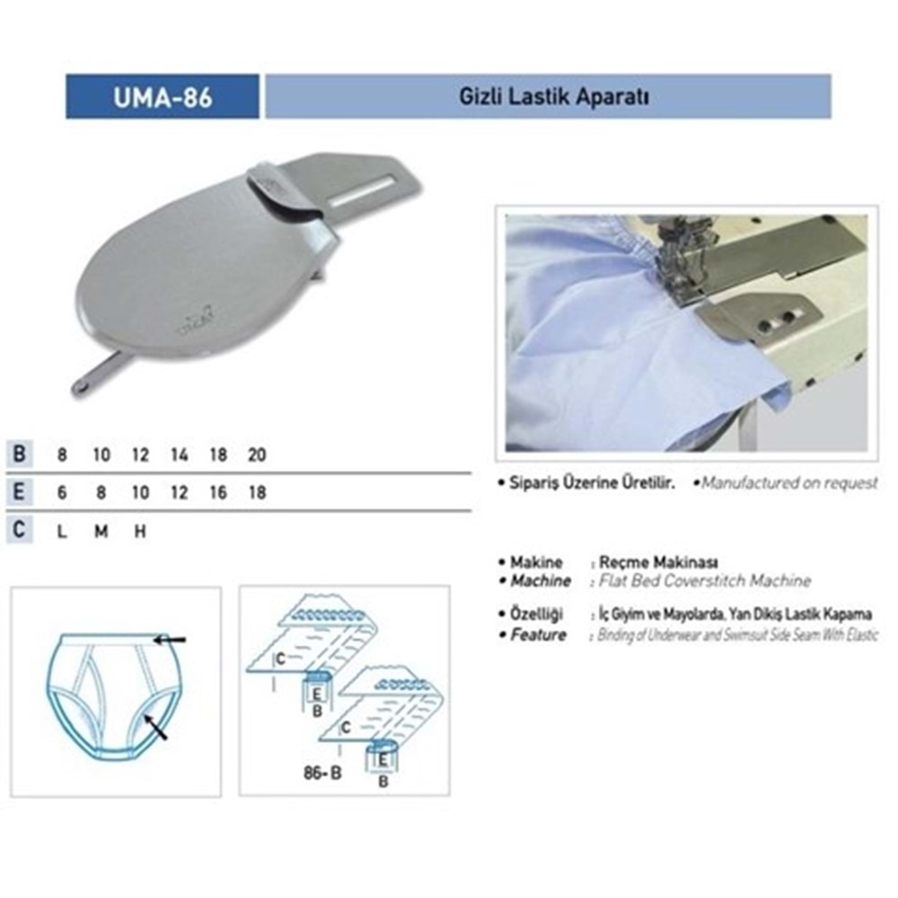 Gizli Lastik Temiz Katlama Aparatı 8X10 / UMA-86