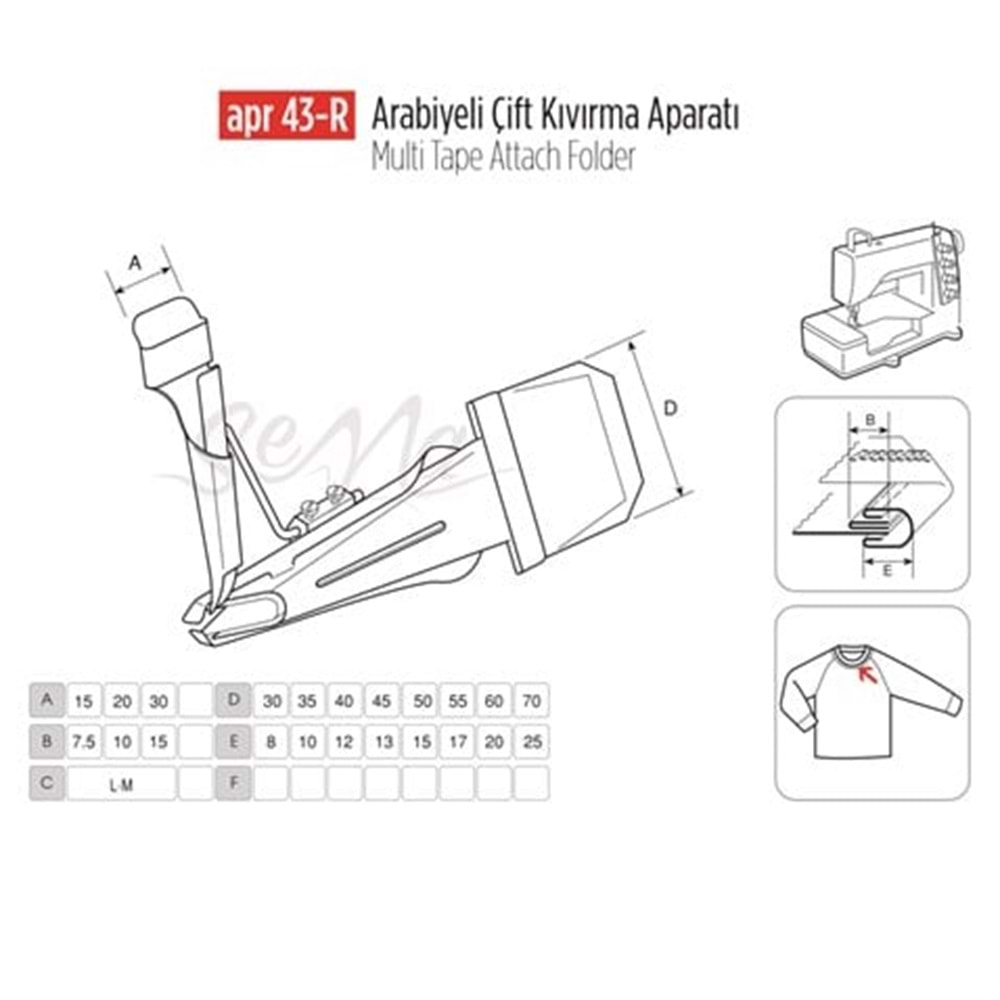 Arabiye Çift Kıvırma Apara 40X12mm / APR 43-R