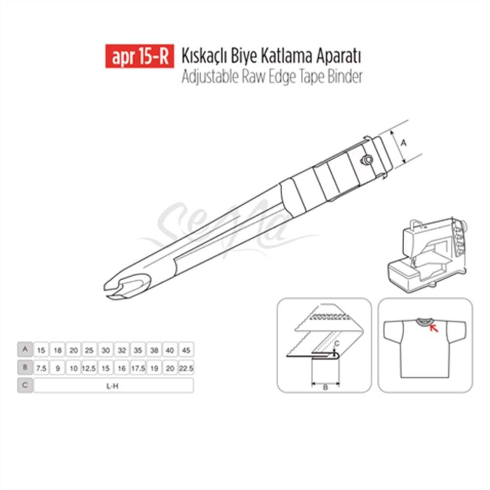 Kıskaçlı Biye Aparatı 40X20mm / APR 15-R