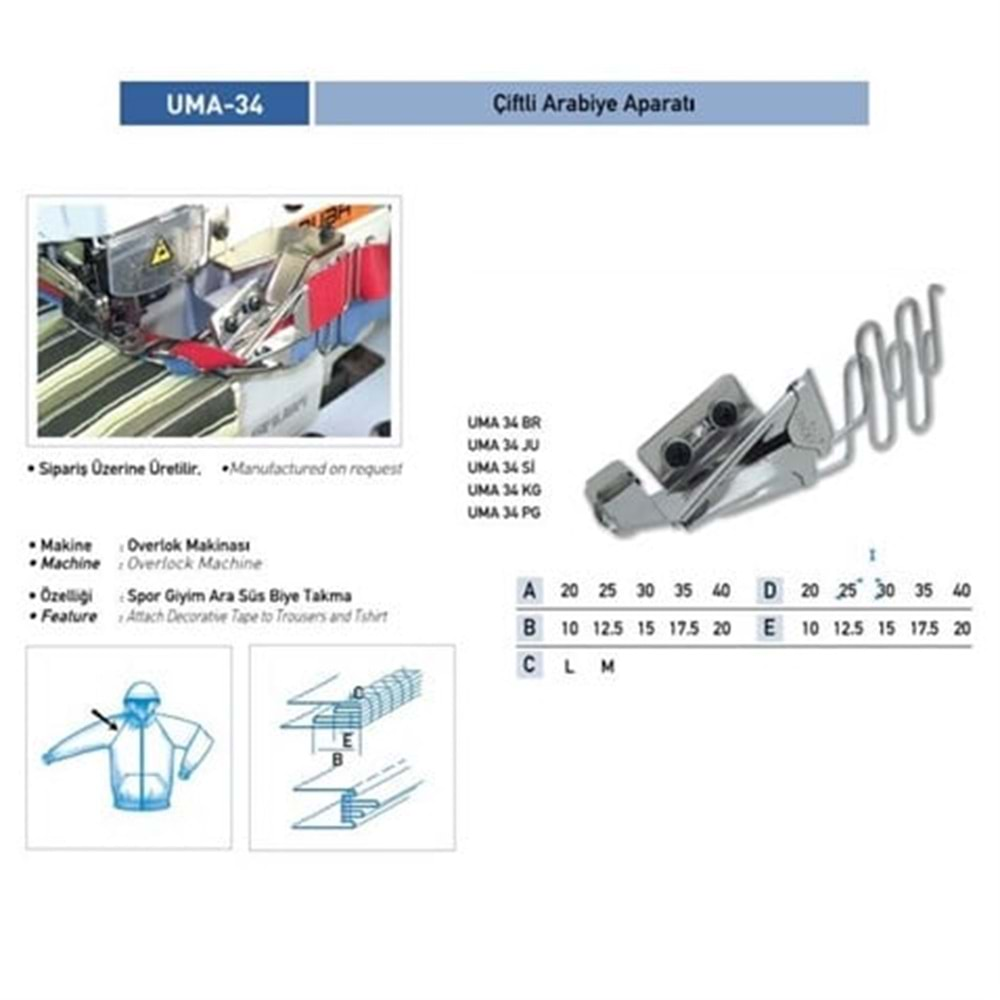 Çift Arabiye Aparatı 30X15mm / UMA-34