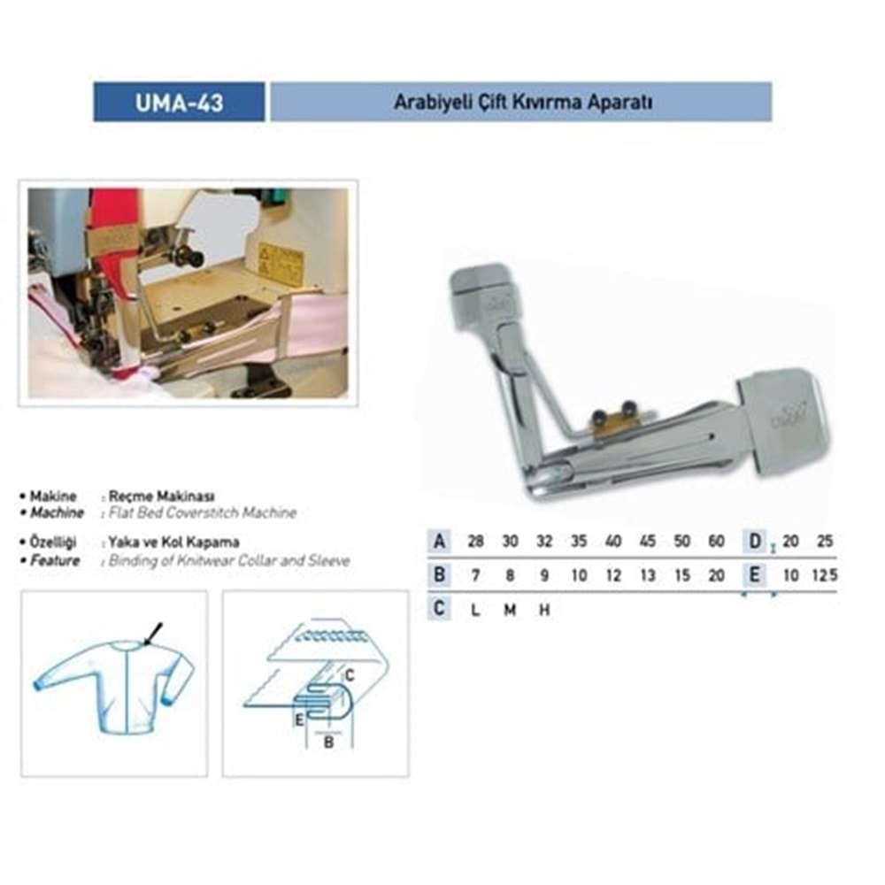 Arabiye Çift Kıvırma Apara 60X20mm / UMA-43