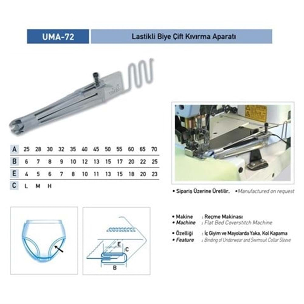 Lastikli Biye Çift Kıvırma Aparatı 50X15 / UMA-72