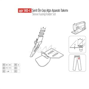 Şerit Ön Cep Ağzı Apara Set 25X12mm / APR 140-C