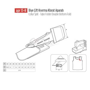 Biye Çift Kıvırma Klorat(Etek) Apara 28X7mm / APR 13-R