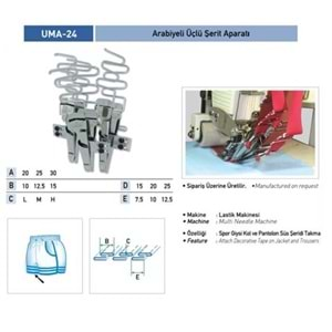 Arabiyeli Üçlü Şerit Aparatı 25X7mm / UMA-24