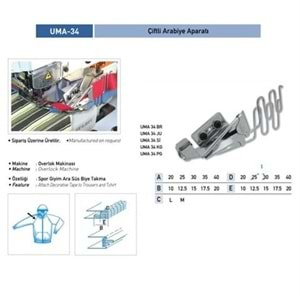 Çift Arabiye Aparatı 30X15mm / UMA-34