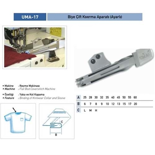 Reçme Bant Ayarlı Çift Kıvırma Apara 28X7mm / UMA-17